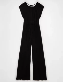 AE Tie Back Jumpsuit Black -American Eagle Fashion 1399 8404 001 f