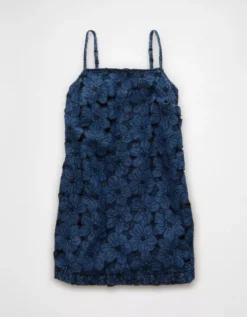 AE Floral Denim Mini Shift Dress Blue -American Eagle Fashion 1399 8411 400 f