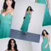 AE Cut-Out Tiered Maxi Dress Green