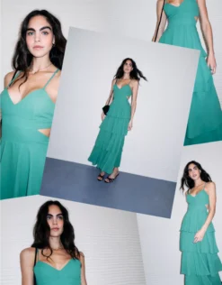 AE Cut-Out Tiered Maxi Dress Green