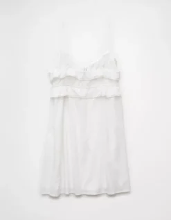 AE Ruffle Mini Slip Dress Cream -American Eagle Fashion 1399 8456 106 b