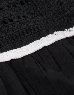 AE Crochet Babydoll Mini Dress Black -American Eagle Fashion 1399 8489 001 d1