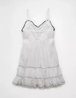 AE Crochet Babydoll Mini Dress Cream -American Eagle Fashion 1399 8489 106 b