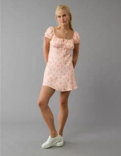 AE Cap Sleeve Floral Mini Dress Peach