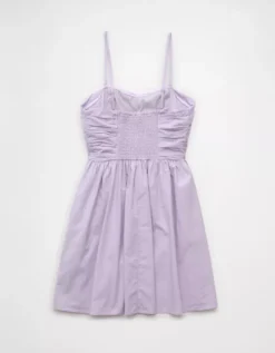 AE Ruched Pleated Mini Dress Lavender -American Eagle Fashion 1399 8500 580 b
