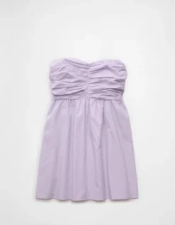 AE Ruched Pleated Mini Dress Lavender -American Eagle Fashion 1399 8500 580 f
