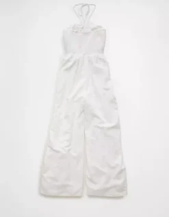 AE Cut-Out Halter Jumpsuit Cream -American Eagle Fashion 1399 8514 106 b