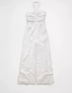 AE Cut-Out Halter Jumpsuit Cream -American Eagle Fashion 1399 8514 106 f