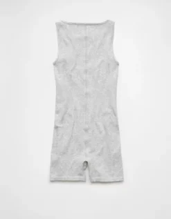 AE High Neck Seamless Lounge Romper Grey -American Eagle Fashion 1399 8545 050 b