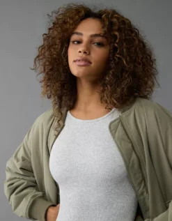 AE High Neck Seamless Lounge Romper Grey -American Eagle Fashion 1399 8545 050 d2