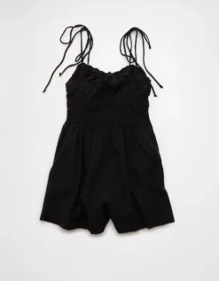 AE Sweetheart Bow Romper Black -American Eagle Fashion 1399 8600 001 b