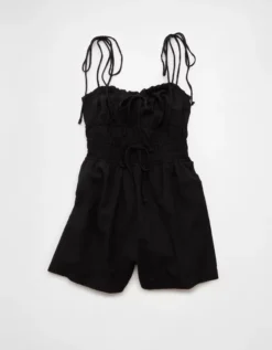 AE Sweetheart Bow Romper Black -American Eagle Fashion 1399 8600 001 f
