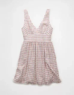 AE V-Neck Scalloped Mini Dress Purple -American Eagle Fashion 1399 8621 500 f