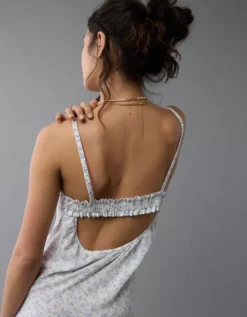 AE V-Neck Ruffle Midi Slip Dress Lavender -American Eagle Fashion 1399 8626 580 d2