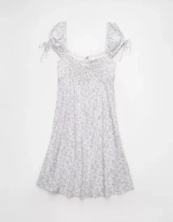 AE Cap Sleeve Floral Mini Dress Lavender -American Eagle Fashion 1399 8627 580 b