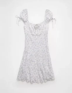 AE Cap Sleeve Floral Mini Dress Lavender -American Eagle Fashion 1399 8627 580 f