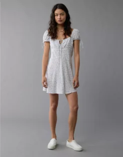 AE Cap Sleeve Floral Mini Dress Lavender