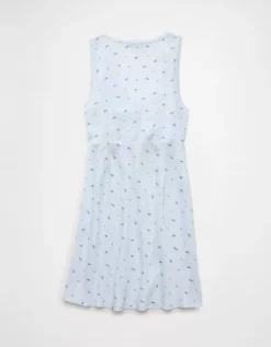 AE Tie Front Mini Slip Dress Light Blue -American Eagle Fashion 1399 8630 401 b