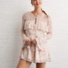 AE Long-Sleeve Ruffle Romper Multi