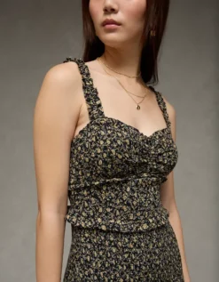 AE Catie Corset Smocked Floral Midi Dress Floral -American Eagle Fashion 1399 8695 459 d2