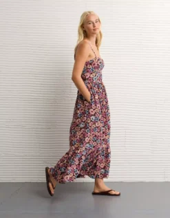 AE Catie Corset Midi Dress Burgundy -American Eagle Fashion 1399 8725 613 os