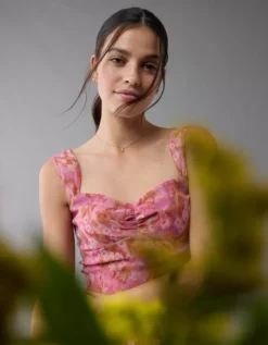 AE Floral Organza Maxi Skirt Set Pink -American Eagle Fashion 1399 8731 615 l2