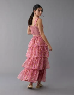 AE Floral Organza Maxi Skirt Set Pink -American Eagle Fashion 1399 8731 615 ob