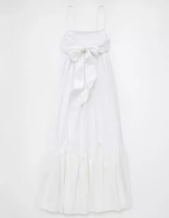 AE Tie Back Babydoll Maxi Dress Cream -American Eagle Fashion 1399 8733 106 b