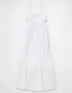 AE Tie Back Babydoll Maxi Dress Cream -American Eagle Fashion 1399 8733 106 f