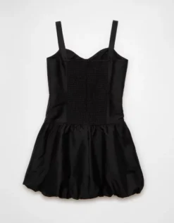 AE Corset Drop Waist Bubble Mini Dress Black -American Eagle Fashion 1399 8740 001 b