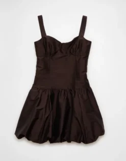 AE Corset Drop Waist Bubble Mini Dress Brown -American Eagle Fashion 1399 8740 200 f