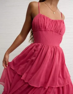 AE Sweetheart Tiered Maxi Dress Pink -American Eagle Fashion 1399 8750 615 d2