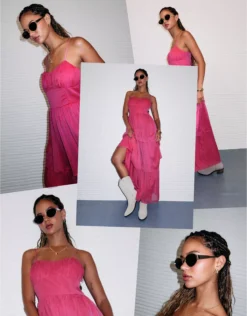 AE Sweetheart Tiered Maxi Dress Pink