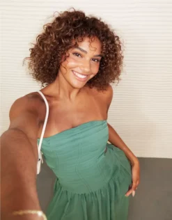 AE Strapless Cut-Out Maxi Dress Green Alpine