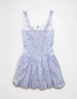 AE X The Summer I Turned Pretty Bubble Mini Dress Blue -American Eagle Fashion 1399 8761 400 b