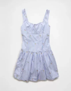 AE X The Summer I Turned Pretty Bubble Mini Dress Blue -American Eagle Fashion 1399 8761 400 f