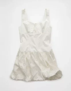 AE X The Summer I Turned Pretty Bubble Mini Dress White -American Eagle Fashion 1399 8762 100 f