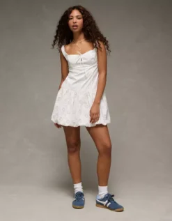 AE X The Summer I Turned Pretty Bubble Mini Dress White -American Eagle Fashion 1399 8762 100 os