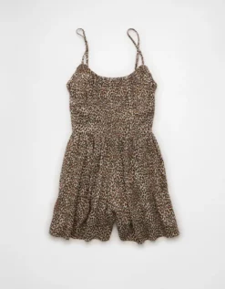 AE Ruched Bodice Leopard Corset Romper Multi -American Eagle Fashion 1399 8772 900 f