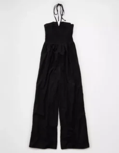 AE Cut-Out Halter Jumpsuit Black -American Eagle Fashion 1399 8783 001 b