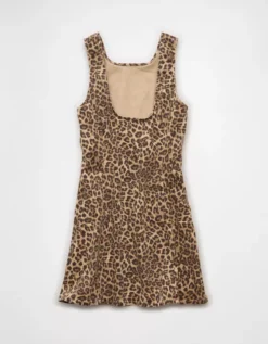 AE Next Level Denim Leopard Mini Dress Multi -American Eagle Fashion 1399 8786 900 b