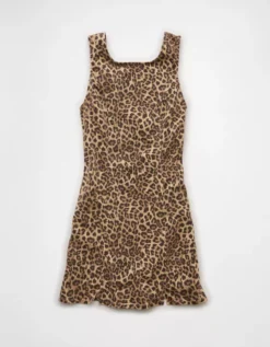 AE Next Level Denim Leopard Mini Dress Multi -American Eagle Fashion 1399 8786 900 f