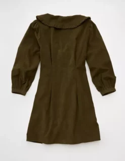 AE Button-Front Mini Dress Briar -American Eagle Fashion 1399 8791 348 b