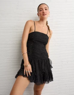 AE Strapless Drop Waist Ruffle Mini Dress Multi -American Eagle Fashion 1399 8802 900 os