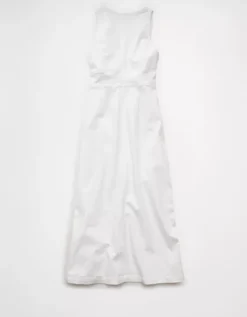 AE V-Neck Denim Maxi Dress White -American Eagle Fashion 1399 8812 100 b