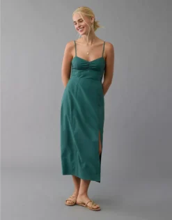 AE Catie Corset Column Midi Dress Teal