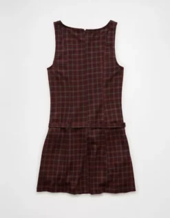AE High Neck Belted Mini Dress Burgundy -American Eagle Fashion 1399 8855 613 b