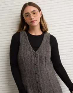 AE Button-Front Pinafore Mini Dress Multi -American Eagle Fashion 1399 8892 900 d2