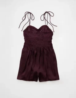 AE Tie Ruched Romper Moonlight -American Eagle Fashion 1399 8932 689 b