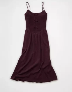 AE Bella Bow Midi Dress Moonlight -American Eagle Fashion 1399 8940 689 f
